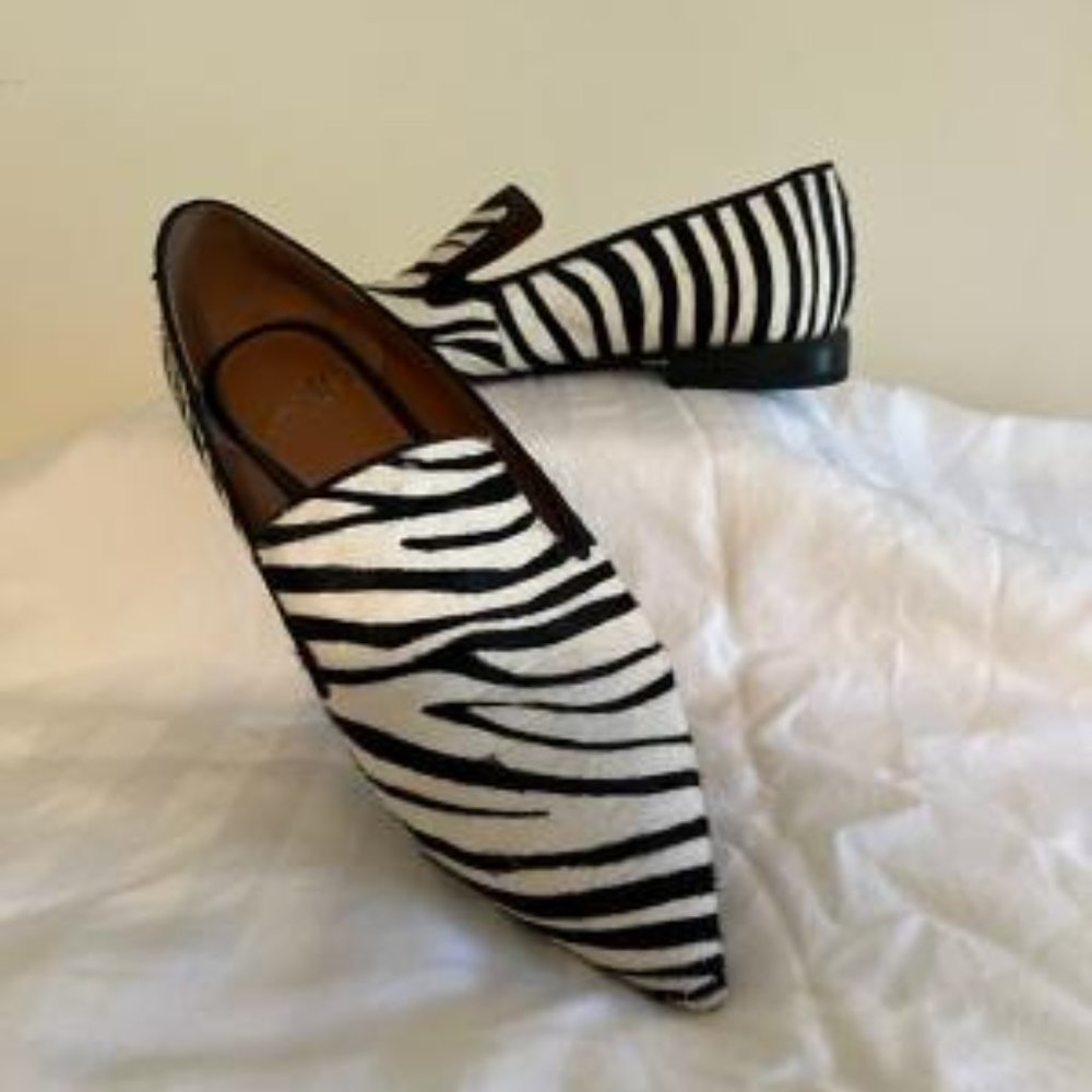 Franco Sarto Zebra flat loafers 6.5M like new